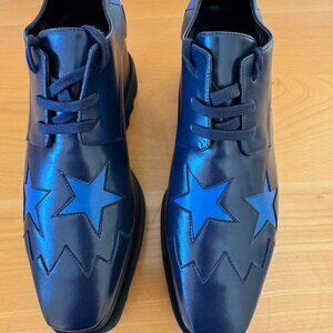 Stella McCartney Womens Elyse Star Platform Brogues Heels Shoes Navy, Sz 37